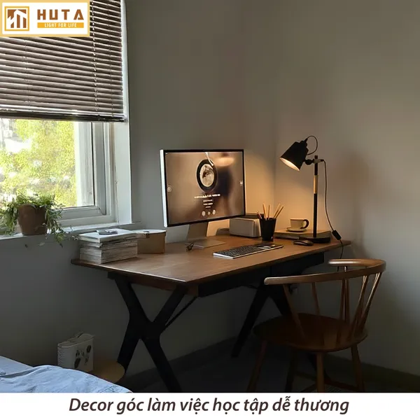 Đèn Bàn Học HUTA Light For Life LVK1 Bóng Led 3 Màu Sáng, Đèn Bàn Làm việc Kim Loại