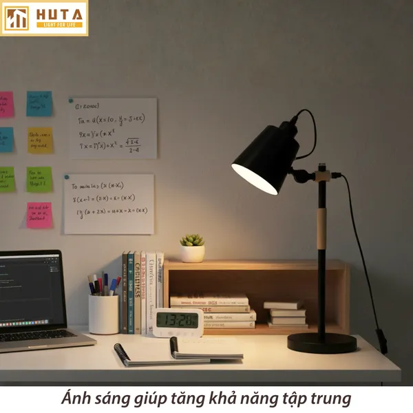 Đèn Bàn Học HUTA Light For Life LVK1 Bóng Led 3 Màu Sáng, Đèn Bàn Làm việc Kim Loại