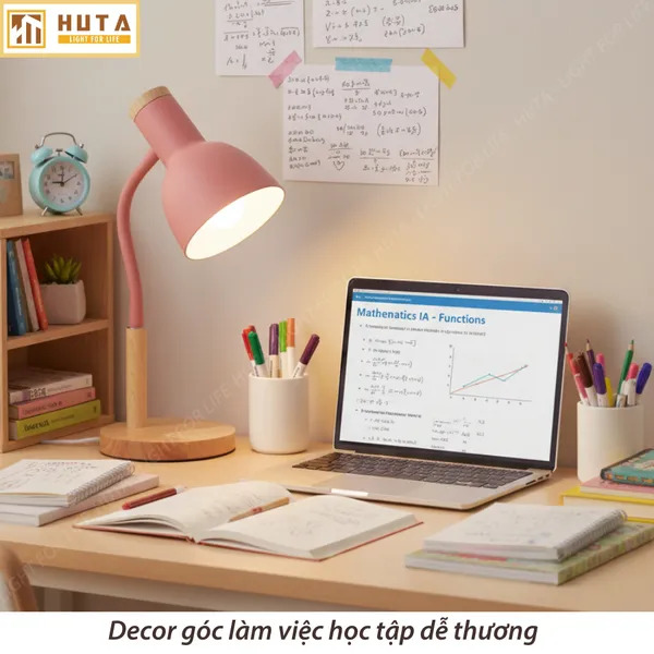 Đèn Bàn Học HUTA Light For Life LVG2 Bóng Led 3 Màu Sáng, Decor Phòng, Đèn Bàn Làm Việc