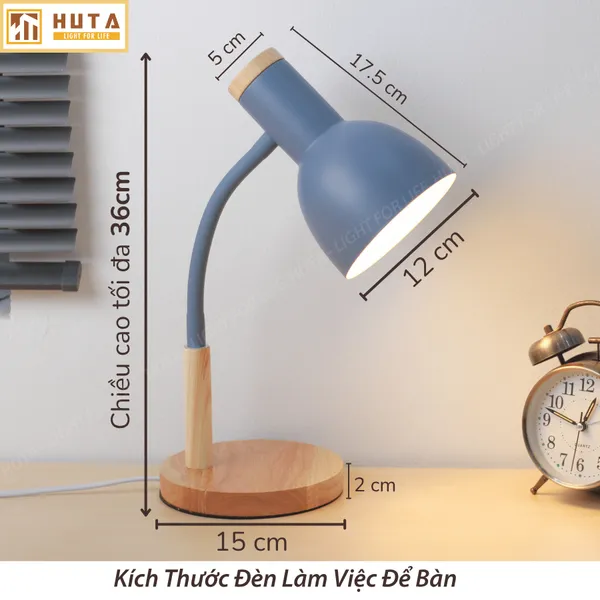 Đèn Bàn Học HUTA Light For Life LVG02 Bóng Led 3 Màu Sáng, Decor Phòng, Đèn Bàn Làm Việc