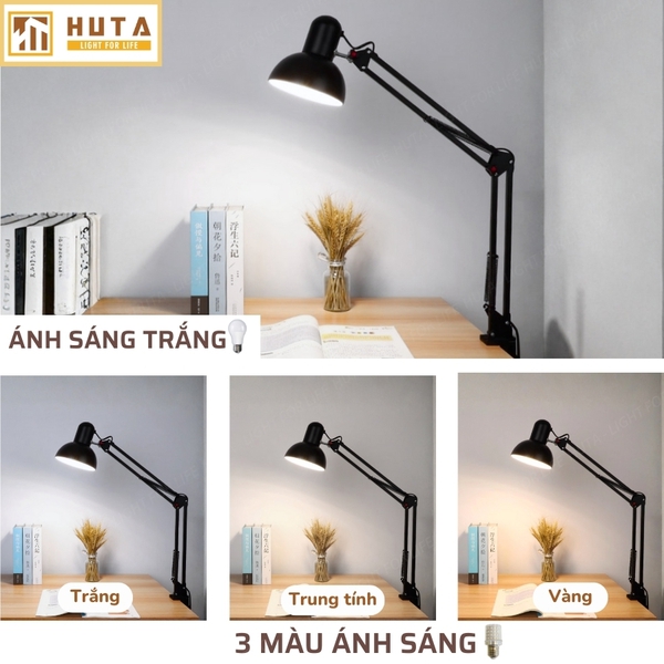 Đèn bàn làm việc HUTA Light For Life K1 Đèn Kẹp Dáng Pixar, Khớp Nối Điều Chỉnh Linh Hoạt