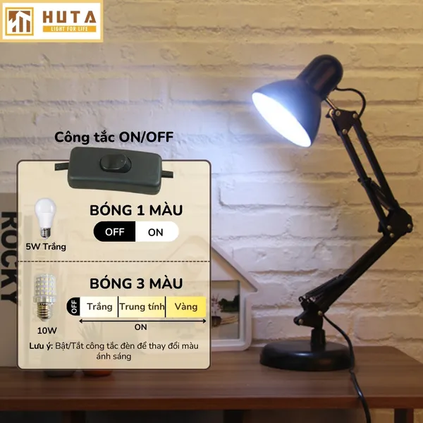 Đèn Bàn Làm Việc HUTA Light For Life KYSU01 Kiểu Dáng Pixar, Khớp Nối Điều Chỉnh