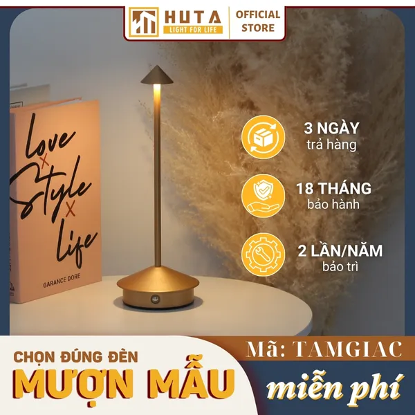 Đèn Bàn Led Quầy Bar, Quán Bar, Nhà Hàng Pin Sạc Tích Điện Mã TAMGIAC