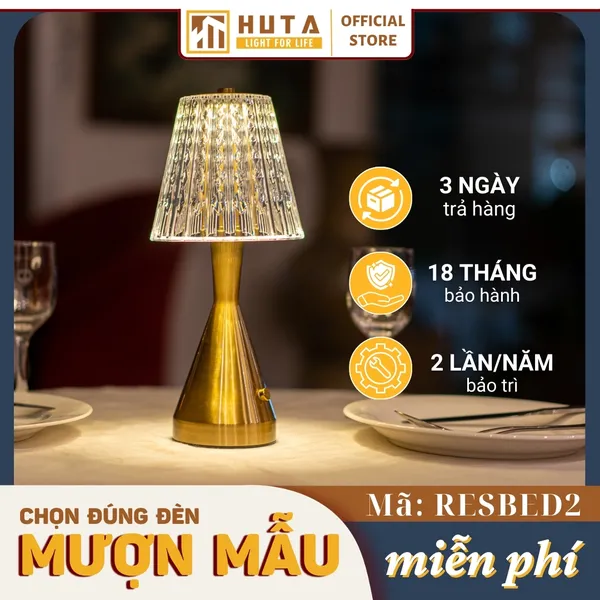 Đèn Bàn Led Quầy Bar, Nhà Hàng Pin Sạc Tích Điện Cảm Ứng HUTA Light For Life Mã RESBED2