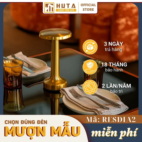 Đèn Bàn Led Quầy Bar, Quán Bar, Nhà Hàng Pin Sạc Tích Điện Mã RESDIA2
