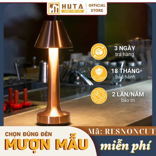 Đèn Bàn Led Quầy Bar, Quán Bar, Nhà Hàng Pin Sạc Tích Điện Mã RESNONCUT