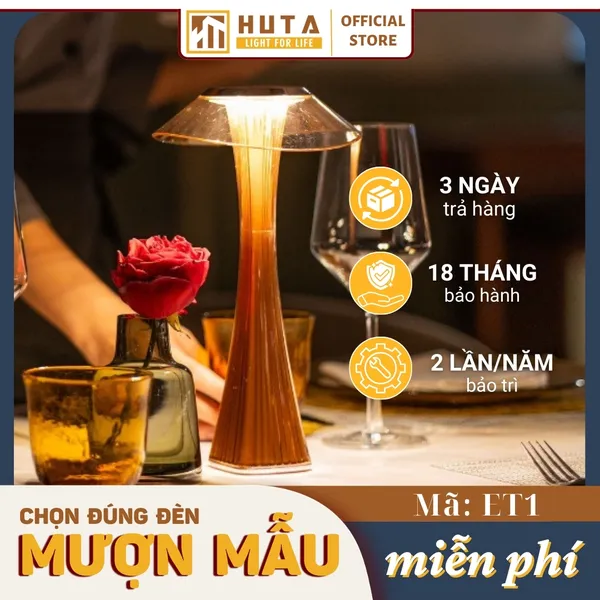 Đèn Bàn Led Quầy Bar, Quán Bar, Nhà Hàng Pin Sạc Tích Điện Mã ET1