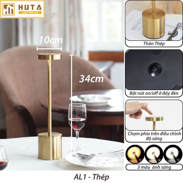 Đèn Bàn Led Quầy Bar, Quán Bar, Nhà Hàng Pin Sạc Tích Điện Mã AL1
