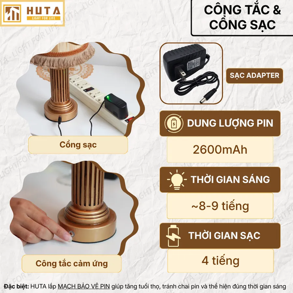 Đèn Bàn Led Quầy Bar HUTA Light For Life CODIEN Hoài Cổ, Cảm Ứng