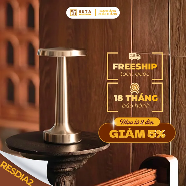 Đèn Bàn Cảm Ứng Hiện Đại HUTA Light For Life RESDIA2 Kim Loại Sơn Tĩnh Điện, Bảo Hành 18 Tháng