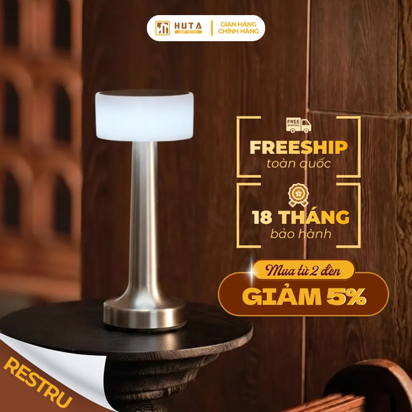 Đèn Bàn Trang Trí HUTA Light For Life RESTA Chạm Cảm Ứng, Điều Chỉnh Độ Sáng, Bảo Hành 18 Tháng
