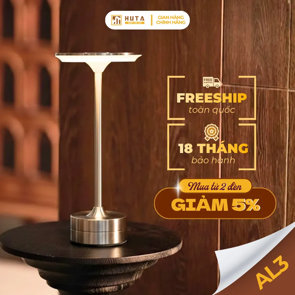 Đèn Bàn Trang Trí HUTA Light For Life AL3 Điều Chỉnh Độ Sáng, Chạm Cảm Ứng, Bảo Hành 18 Tháng