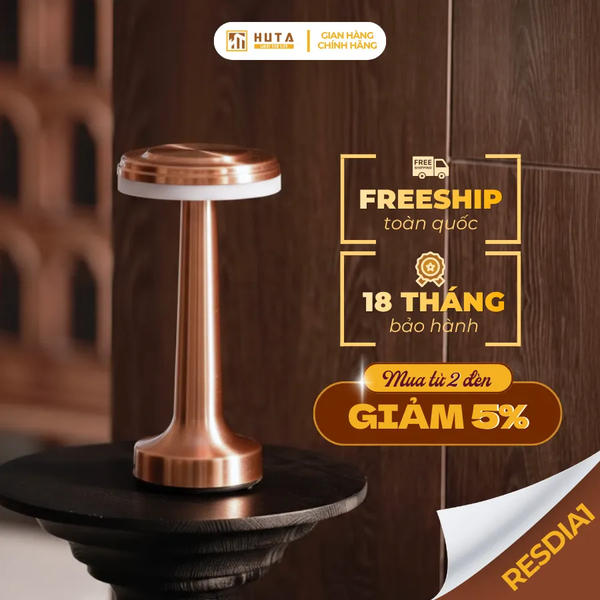 Đèn Bàn Trang Trí HUTA Light For Life RESDIA1 Điều Chỉnh Độ Sáng, Chạm Cảm Ứng, Bảo Hành 18 Tháng