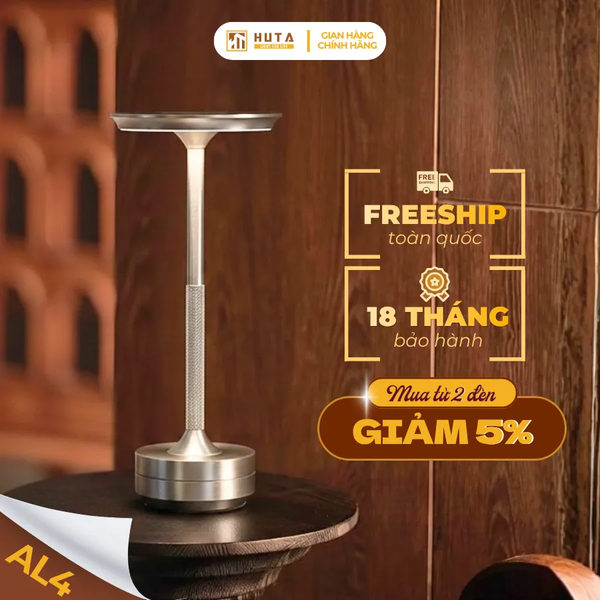 Đèn Bàn Cảm Ứng Hiện Đại HUTA Light For Life AL4 Kim Loại Sơn Tĩnh Điện, Thiết Kế Hiện Đại, Pin Sạc Tích Điện
