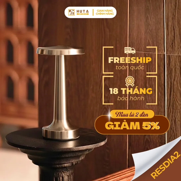 Đèn Bàn Cảm Ứng Hiện Đại HUTA Light For Life RESDIA2 Kim Loại Sơn Tĩnh Điện, Bảo Hành 18 Tháng