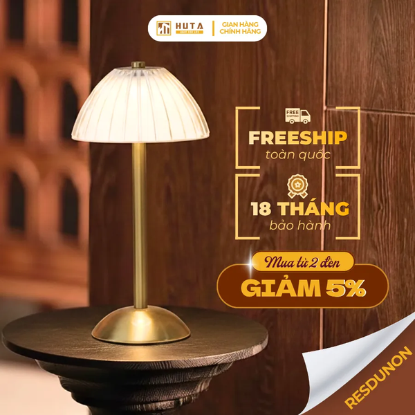 Đèn Bàn Cảm Ứng Hiện Đại HUTA Light For Life RESDUNON Tăng Giảm Độ Sáng, Thiết Kế Hiện Đại
