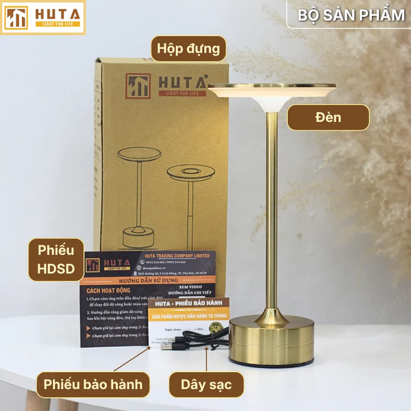 Đèn Bàn Trang Trí HUTA Light For Life AL3 Điều Chỉnh Độ Sáng, Chạm Cảm Ứng, Bảo Hành 18 Tháng