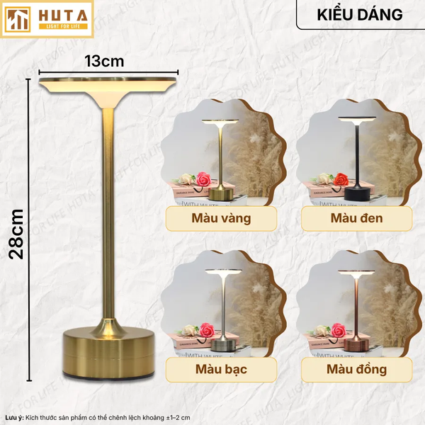 Đèn Bàn Trang Trí HUTA Light For Life AL3 Điều Chỉnh Độ Sáng, Chạm Cảm Ứng, Bảo Hành 18 Tháng