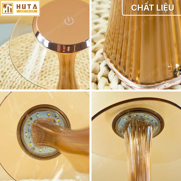 Đèn Bàn Pin Sạc HUTA Light For Life ET1 Kim Loại Sơn Tĩnh Điện, Bảo Hành 18 Tháng
