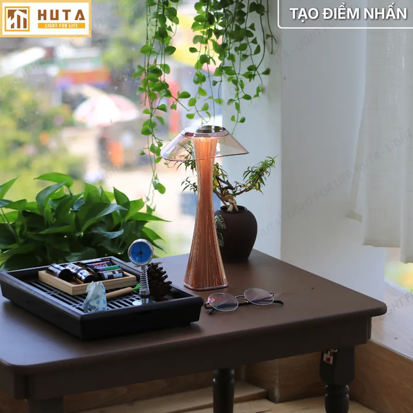 Đèn Bàn Pin Sạc HUTA Light For Life ET1 Kim Loại Sơn Tĩnh Điện, Bảo Hành 18 Tháng