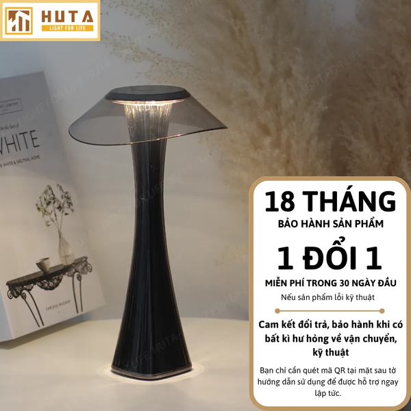 Đèn Bàn Pin Sạc HUTA Light For Life ET1 Kim Loại Sơn Tĩnh Điện, Bảo Hành 18 Tháng