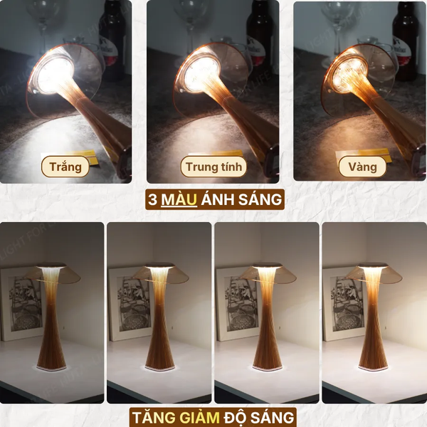 Đèn Bàn Pin Sạc HUTA Light For Life ET1 Kim Loại Sơn Tĩnh Điện, Bảo Hành 18 Tháng