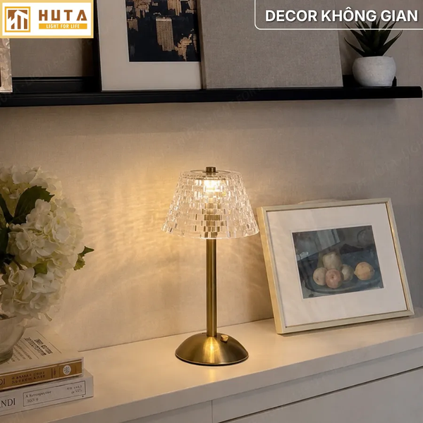Đèn Bàn Decor HUTA Light For Life RESBED3 Cảm Ứng Tích Điện, Điều Chỉnh Ánh Sáng Vàng