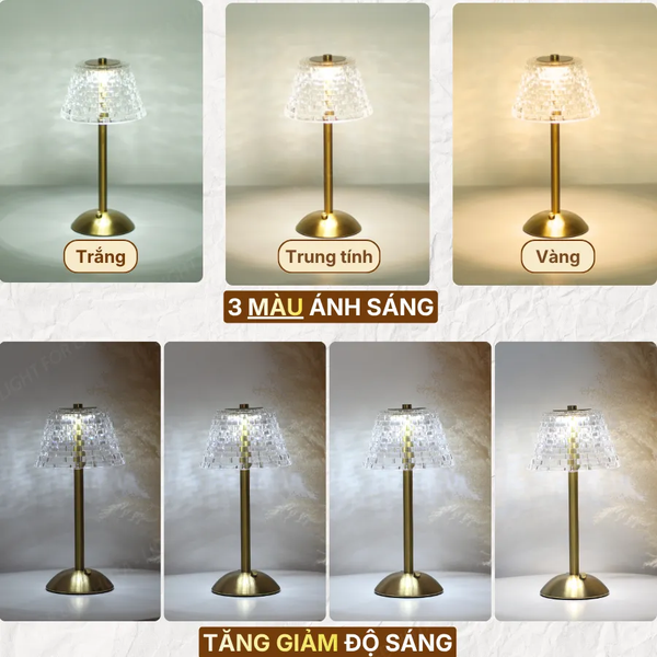 Đèn Bàn Decor HUTA Light For Life RESBED3 Cảm Ứng Tích Điện, Điều Chỉnh Ánh Sáng Vàng