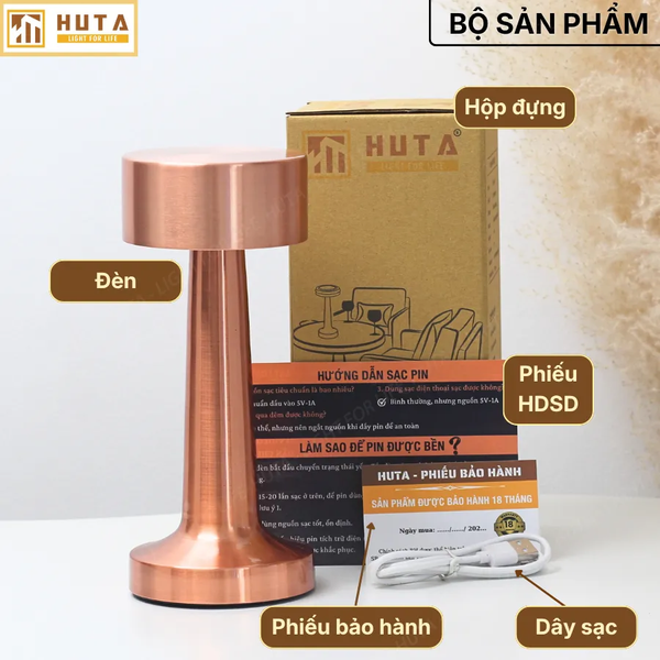Đèn Bàn Cảm Ứng Hiện Đại HUTA Light For Life RESTRU Chạm Cảm Ứng, Kim Loại Sơn Tĩnh Điện