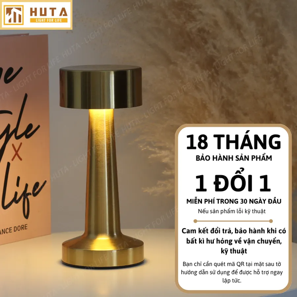 Đèn Bàn Cảm Ứng Hiện Đại HUTA Light For Life RESTRU Chạm Cảm Ứng, Kim Loại Sơn Tĩnh Điện