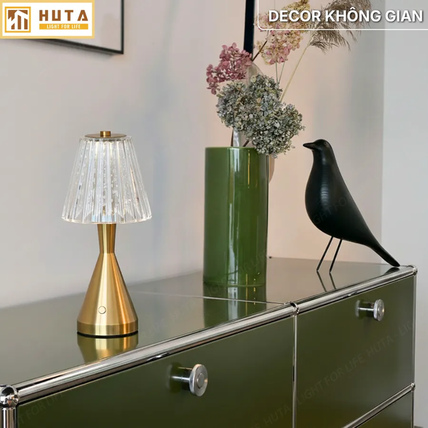 Đèn Bàn Không Dây HUTA Light For Life RESBED2 Kim Loại Sơn Tĩnh Điện, Điều Chỉnh Độ Sáng