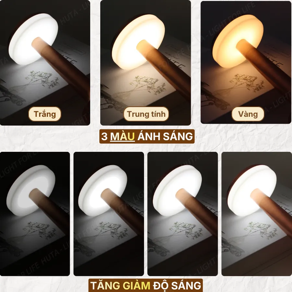 Đèn Bàn Trang Trí HUTA Light For Life RESDIA1 Điều Chỉnh Độ Sáng, Chạm Cảm Ứng, Bảo Hành 18 Tháng