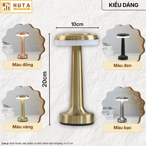 Đèn Bàn Trang Trí HUTA Light For Life RESDIA1 Điều Chỉnh Độ Sáng, Chạm Cảm Ứng, Bảo Hành 18 Tháng