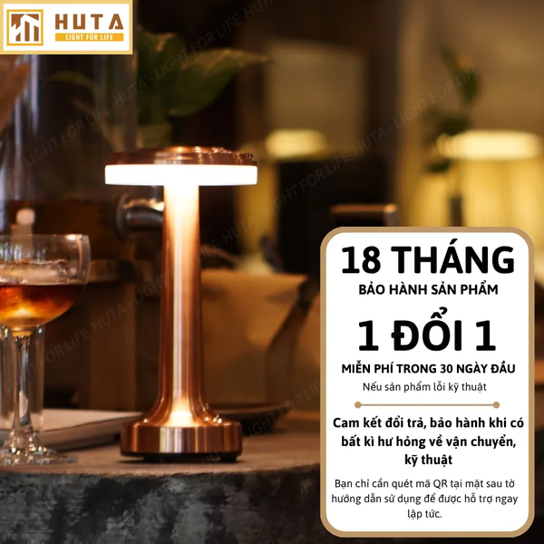 Đèn Bàn Trang Trí HUTA Light For Life RESDIA1 Điều Chỉnh Độ Sáng, Chạm Cảm Ứng, Bảo Hành 18 Tháng