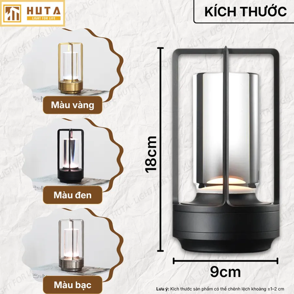 Đèn Bàn Trang Trí HUTA Light For Life RESNEN Điều Chỉnh Độ Sáng, Kim Loại Sơn Tĩnh Điện, Thiết Kế Hiện Đại