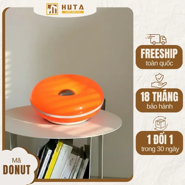 Đèn Bàn Trang Trí HUTA Light For Life DONUT Phong Cách Hiện Đại, Decor Phòng, Điều Chỉnh Độ Sáng