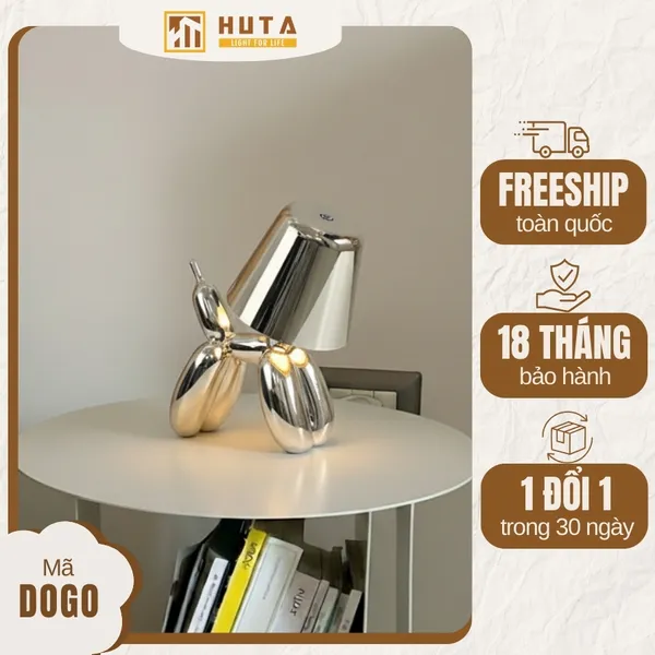 Đèn Bàn Trang Trí HUTA Light For Life DOGO Pin Sạc Tích Điện, Điều Chỉnh Độ Sáng, Decor Phòng