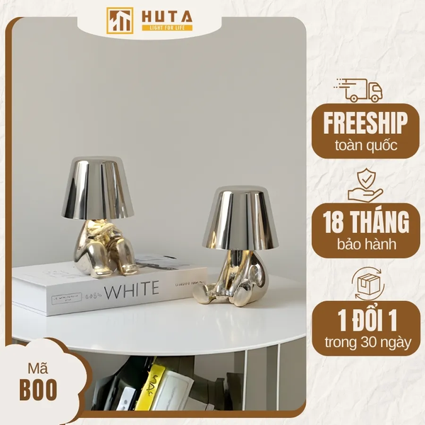 Đèn Bàn Trang Trí HUTA Light For Life BOO Pin Sạc Tích Điện, Điều Chỉnh Độ Sáng, Decor Phòng