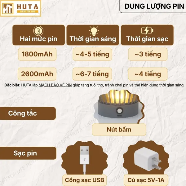 Đèn Decor In 3D Huta Light For Life Khởi Sắc Trang Trí Bàn Làm Việc, Góc Nhỏ Phòng Ngủ