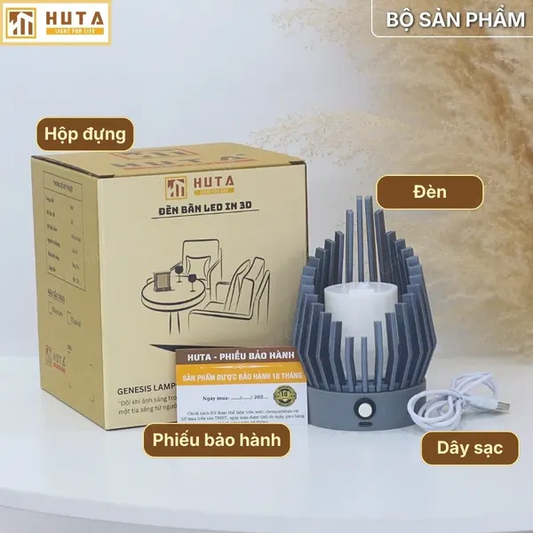 Đèn Decor In 3D Huta Light For Life Khởi Sắc Trang Trí Bàn Làm Việc, Góc Nhỏ Phòng Ngủ