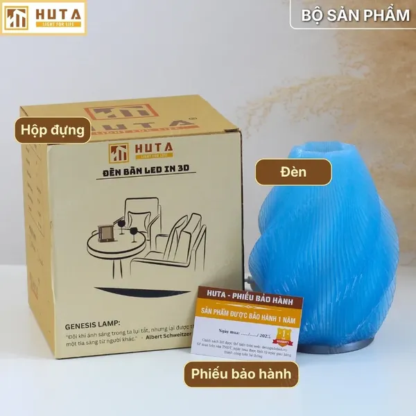 Đèn Decor In 3D HUTA Light For Life SÓNG Điều Chỉnh Ánh Sáng, Decor Không Gian