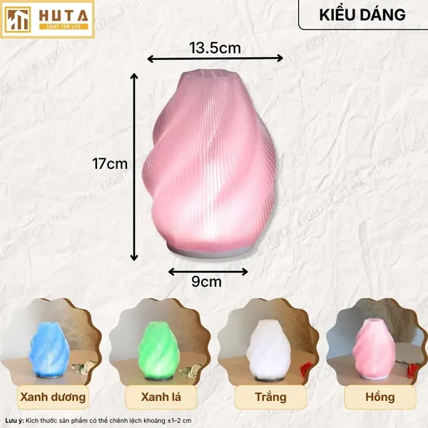 Đèn Decor In 3D HUTA Light For Life SÓNG Điều Chỉnh Ánh Sáng, Decor Không Gian