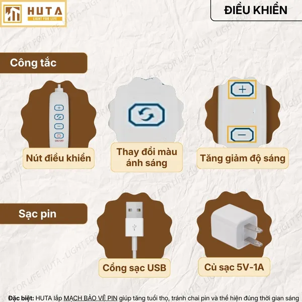 Đèn Decor In 3D HUTA Light For Life SÓNG Trang Trí Bàn Làm Việc, Góc Nhỏ Phòng Ngủ