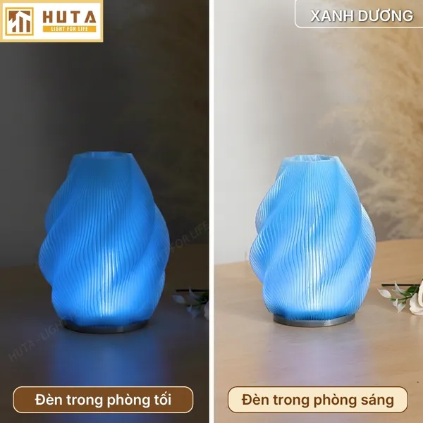 Đèn Decor In 3D HUTA Light For Life SÓNG Trang Trí Bàn Làm Việc, Góc Nhỏ Phòng Ngủ