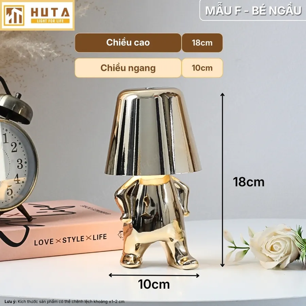 Đèn Bàn Trang Trí HUTA Light For Life BOO Pin Sạc Tích Điện, Điều Chỉnh Độ Sáng, Decor Phòng