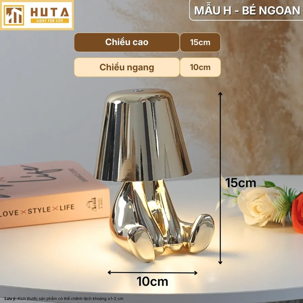 Đèn Bàn Trang Trí HUTA Light For Life BOO Pin Sạc Tích Điện, Điều Chỉnh Độ Sáng, Decor Phòng
