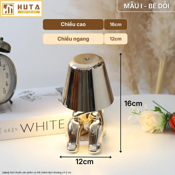 Đèn Bàn Trang Trí HUTA Light For Life BOO Pin Sạc Tích Điện, Điều Chỉnh Độ Sáng, Decor Phòng