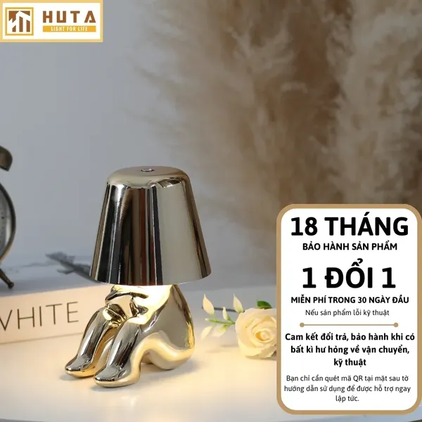Đèn Bàn Trang Trí HUTA Light For Life BOO Pin Sạc Tích Điện, Điều Chỉnh Độ Sáng, Decor Phòng
