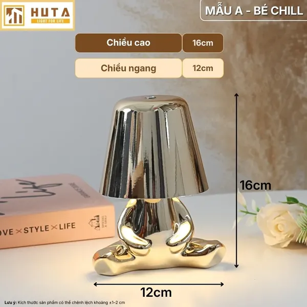 Đèn Bàn Trang Trí HUTA Light For Life BOO Pin Sạc Tích Điện, Điều Chỉnh Độ Sáng, Decor Phòng