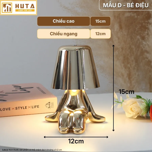 Đèn Bàn Trang Trí HUTA Light For Life BOO Pin Sạc Tích Điện, Điều Chỉnh Độ Sáng, Decor Phòng